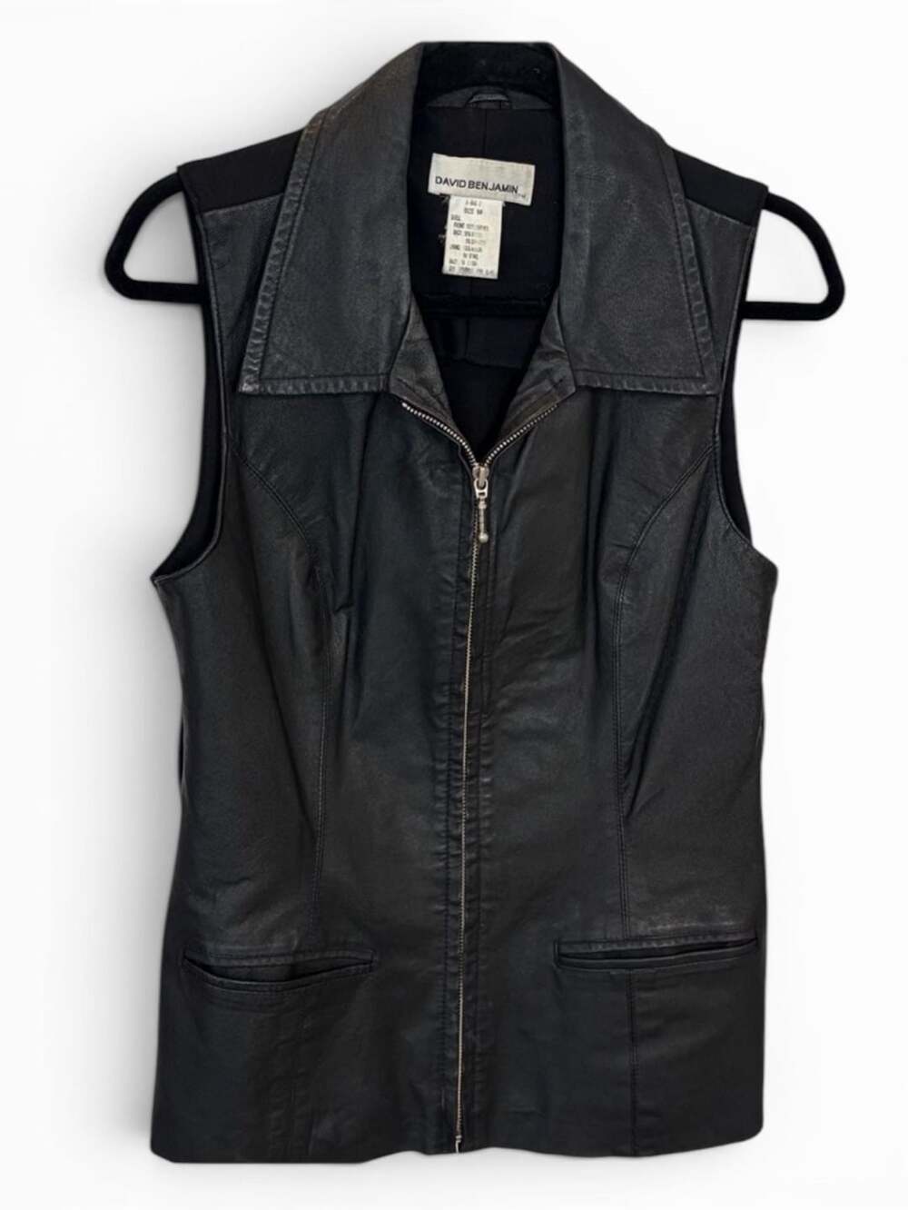 Vintage Leather David Benjamin Women’s Moto 90’s  Edgy Biker Vest Size M